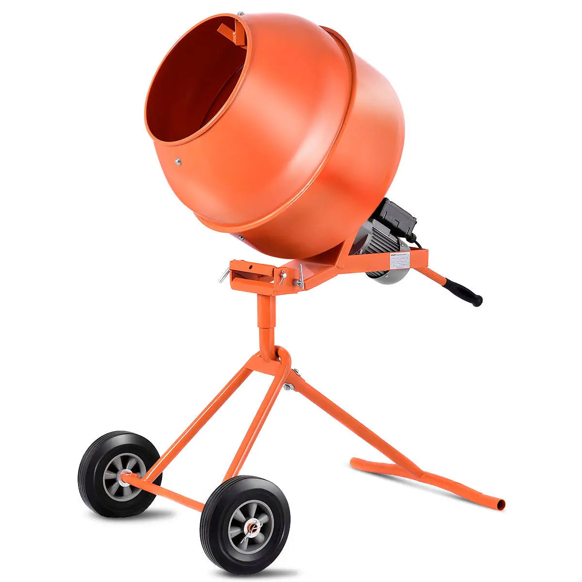 Stark USA Steel Portable 5.0 Cu Ft Electric Cement Mixer - 1/2 hp 110v Heavy Duty Motor, Integrated Wheels, Adjustable Tilt Angle, Safety Lock, for Mortar Mixing, Stucco, Concrete