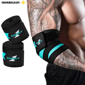 Elbow Wraps for Weightlifting, 47" Strengthening support Elbow Sleeve Weightlifting (1 Pair) for Powerlifting, Bench Press, Gym Workout