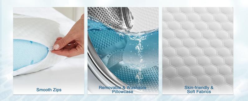 Memory Foam Pillows for Sleeping, Bed Pillow Soft and Comfortable, Cooling Pillow with Removable and Machine Washable Cover, Hotel Pillow