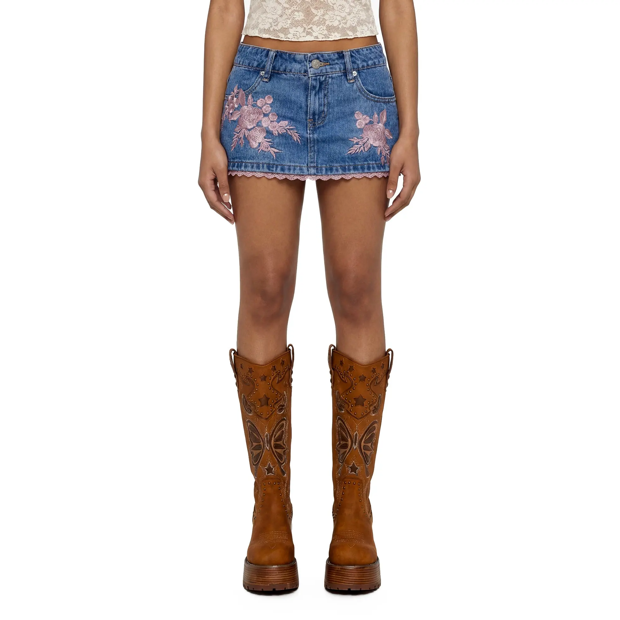 August Denim Mini Skirt