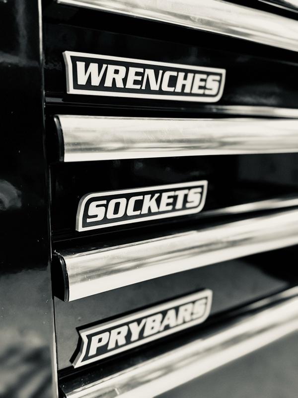 ColKy Designs - 12-Pack Premium Magnetic Toolbox Labels for Tool Organization - 12 Pack of High Quality 3D Printed Personalized Magnets for Metal Cabinets, Drawers, Tool Chests, Decor Plastic Gift - Made to Order • Core Colors • No Custom Text