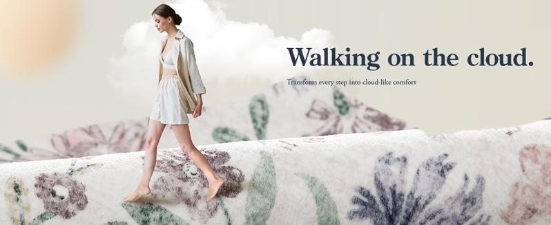 Lahome Boho Floral Area Rug – Washable, Non-Slip, Soft Thin Carpet for Living Room, Bedroom, Nursery and Kids Playroom