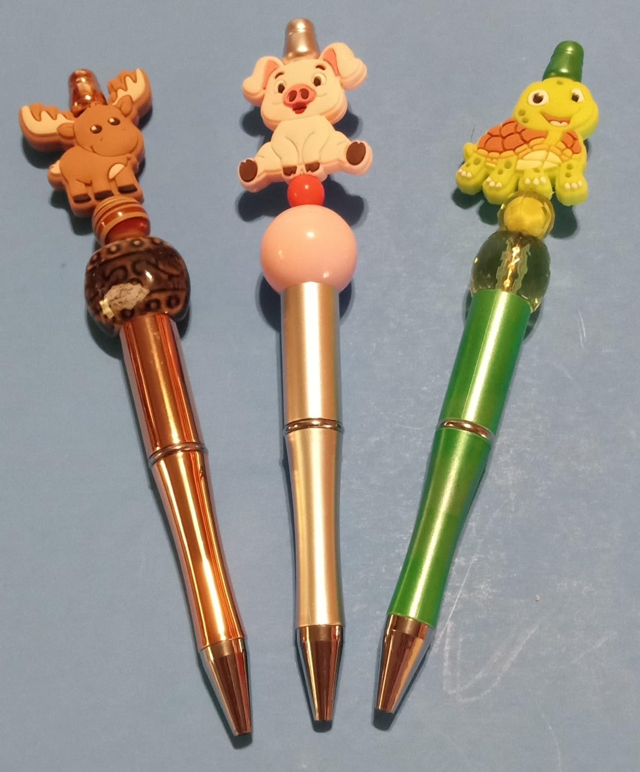 15 PCS Beadable Pens Bulk Colored Plastic, Creative DIY Pen for Children and Students