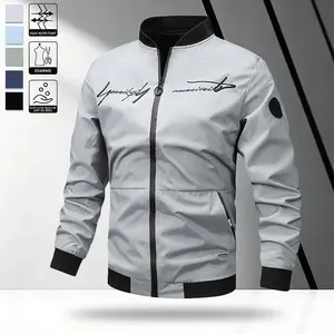 Men's Lightweight Multifunctional Street Sport Jacket - A casual jacket with trendy letter prints for streetwear, everyday casual wear, weekend outings, music festivals, social gatherings and more.This coat is an essential practical item in a man's wardro