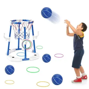 Summer Pool Basketball Hoop Toy Set With 4 Basketballs 4 Circles Pump Floating Swimming Pool Games For 3-12 Years Old Kids Indoor Outdoor Entertainment swimming pool swimming pool