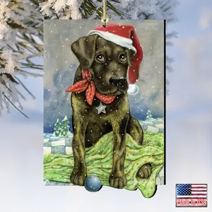 Designocracy 8511025-LS-S2 5 x 5.5 in. Flurries Fetch Fun Santa Dog Wall Decor - Set of 2
