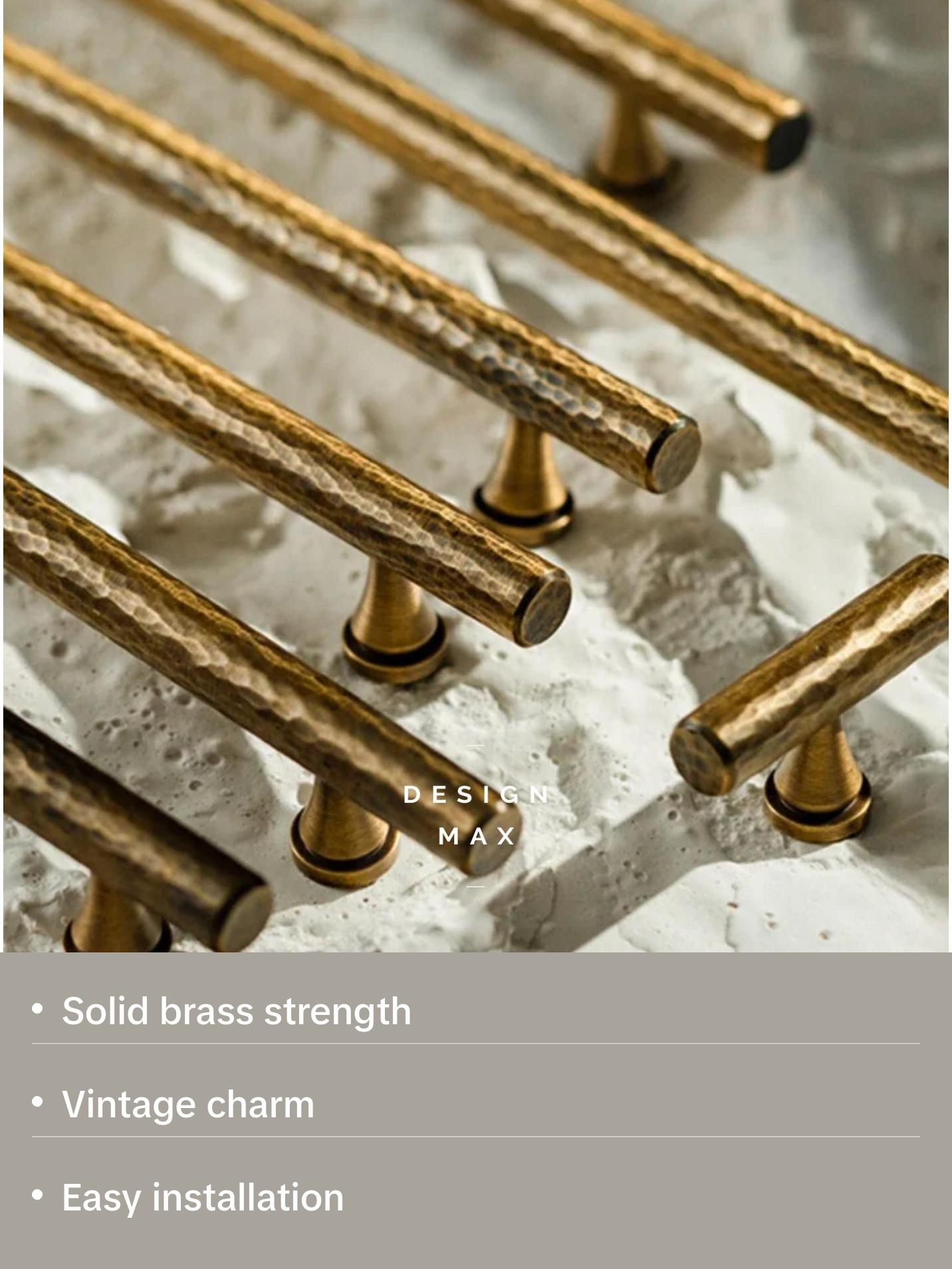 Hammered Antiqued Brass Cabinet T-Knobs and Pulls Hammered Antiqued Brass Cabinet T-Knobs and Pulls