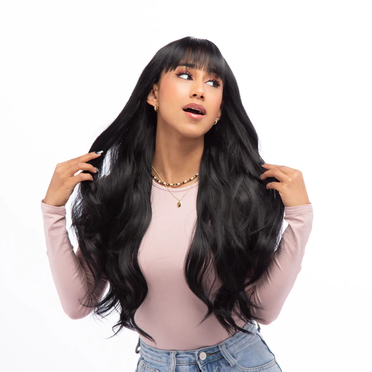 26-Inch Matte Black Gentle Wave Synthetic Wig | 【Heat Resistant】【Cap Included】 | #37 *10 @18 41FSGB