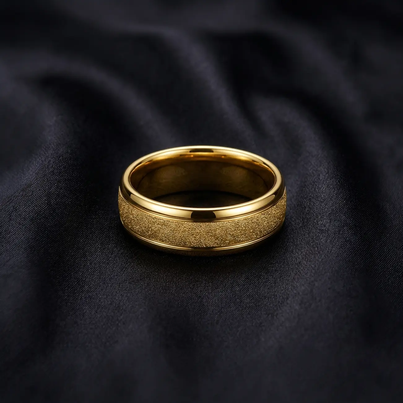 Yonifu 6mm 8mm Gold Tungsten carbide Rings for Men Women, Sandblasted Matte Finish Wedding Bands, Unisex Engagement Promise Rings, Comfort Fit Durable Fashion Jewelry for Anniversary Birthday Gifts