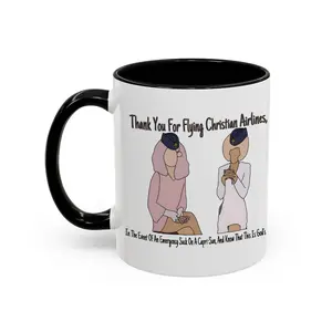 Trixie And Katya Christian Airlines Funny Coffee Mug, Unhhh show, gift for fan. Coworker, bestie, humor - scs16925  Ceramic Classic Drinkware Stylish