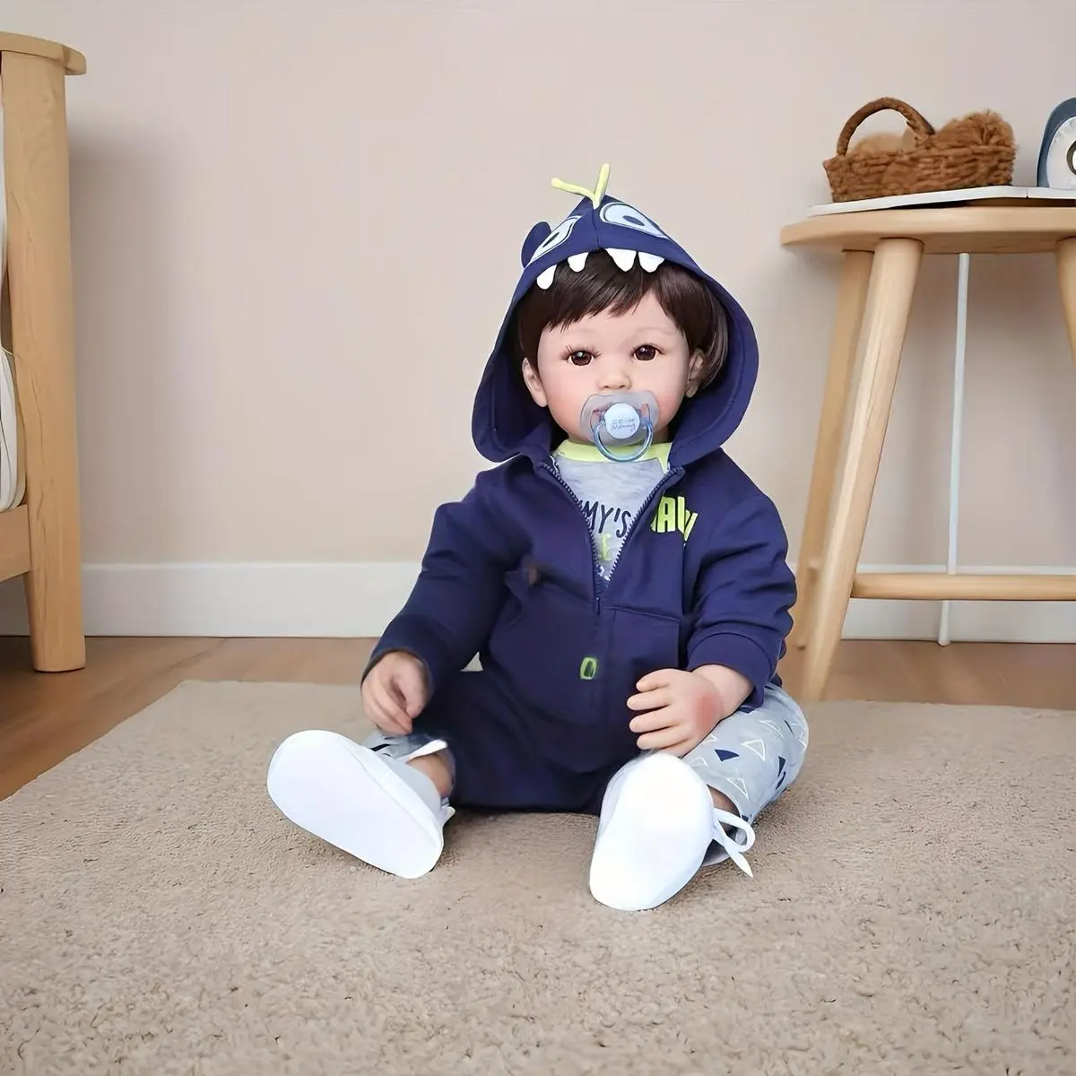 24-inch realistic reanimated baby girl doll - Soft silicone figure, flexible PVC limbs that can move freely, complete accessory set, lifelike doll, children's companion toy, ideal gift for holidays and birthdays, realistic and soft doll