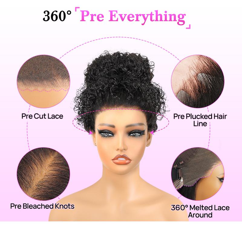 Vshow Invisi Drawstring 360 Glueless Wigs Body Wave Human Hair Wigs For Women Bleached Knots Wear Go Wigs 180% Density
