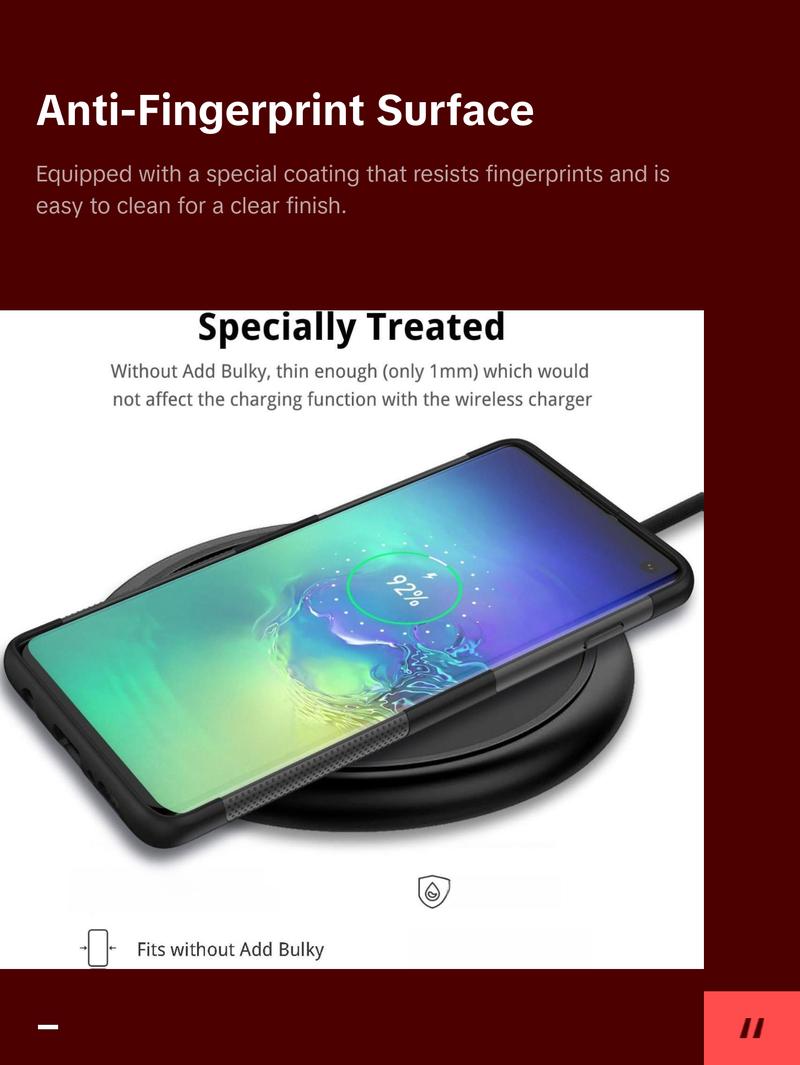 Samsung Galaxy S10 (6.1 Inches) – Ultra-Thin Frosted TPU Silicone Protective Case for Galaxy S10 [Shockproof, Scratch-Resistant & Anti-Fingerprint] ¨C Black