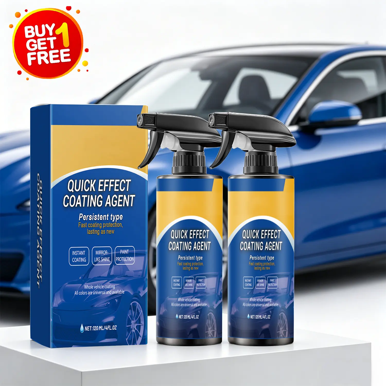 [Buy 1, Get 1 Free] Car Coating Spray Ceramic Coating Spray for Car Paint Care Nano Car Polish Spray Hydrophobic Gloss Finish Waterless Car Wash Surface Protection