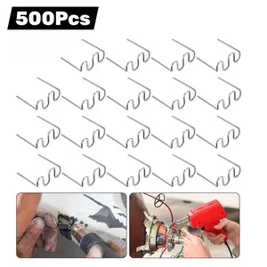 500Pcs Hot Stapler Staples Repair Tools Kit - 0.8mm Bumper Repairing Plastic Welding Kit,Wave Shape Hot Staple Welding Wire for Car Bumper Bodywork Repairs