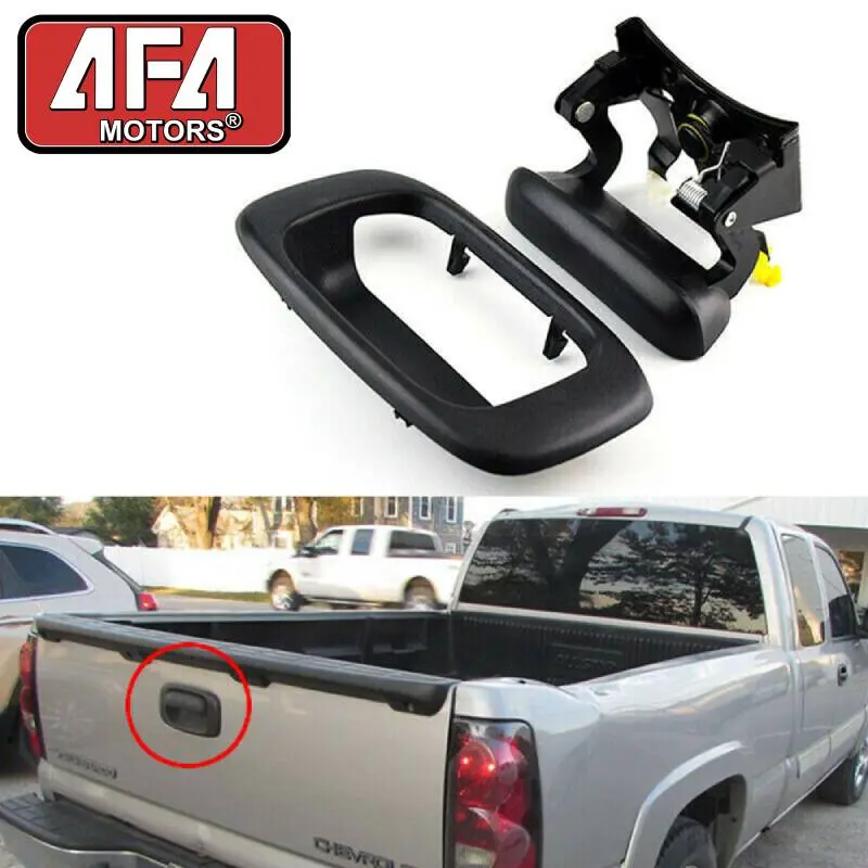 Tailgate Lift Handle for 1999-2006 GMC Sierra, Rear Tail Gate Door Handle Replacement, Truck Tailgate Handle, Aftermarket Truck Accessory, Durable High-Quality ABS Exterior Replacement
