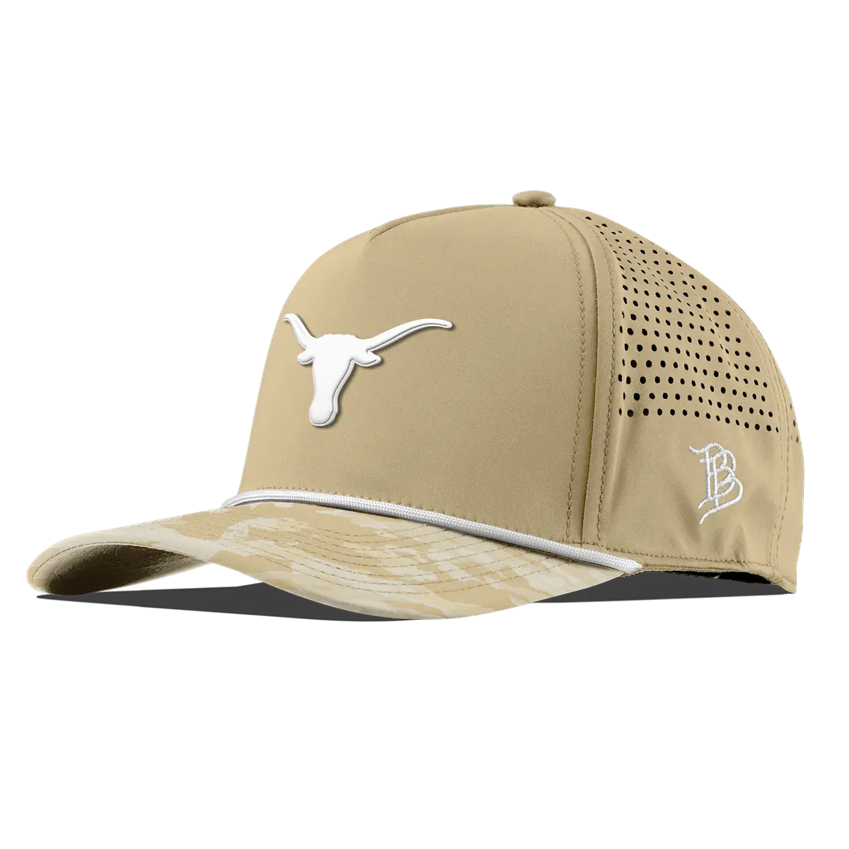 Vintage Retro UT Style Lightweight Baseball Cap - University of Texas Throwback Classic Curved-Fit 5-Panel Rope Cap, Light Fabric with Longhorn Logo, 1 Size