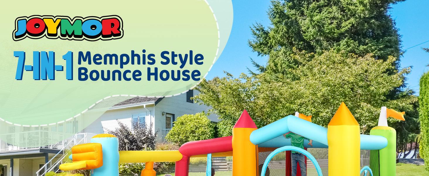 JOYMOR 9-in-1 Bounce House for Big Kids 8-12 w/Height-Adjustable Basketball Hoop, 30s Quick Inflatable Bounce House for Kids 3-6 with Blower, Portable Bag for Indoor Outdoor Party (Kiosk Theme) JOYMOR 9-in-1 Bounce House for Big Kids 8-12 w/Height-Adjustable Basketball Hoop, 30s Quick Inflatable Bounce House for Kids 3-6 with Blower, Portable Bag for Indoor Outdoor Party (Kiosk Theme)