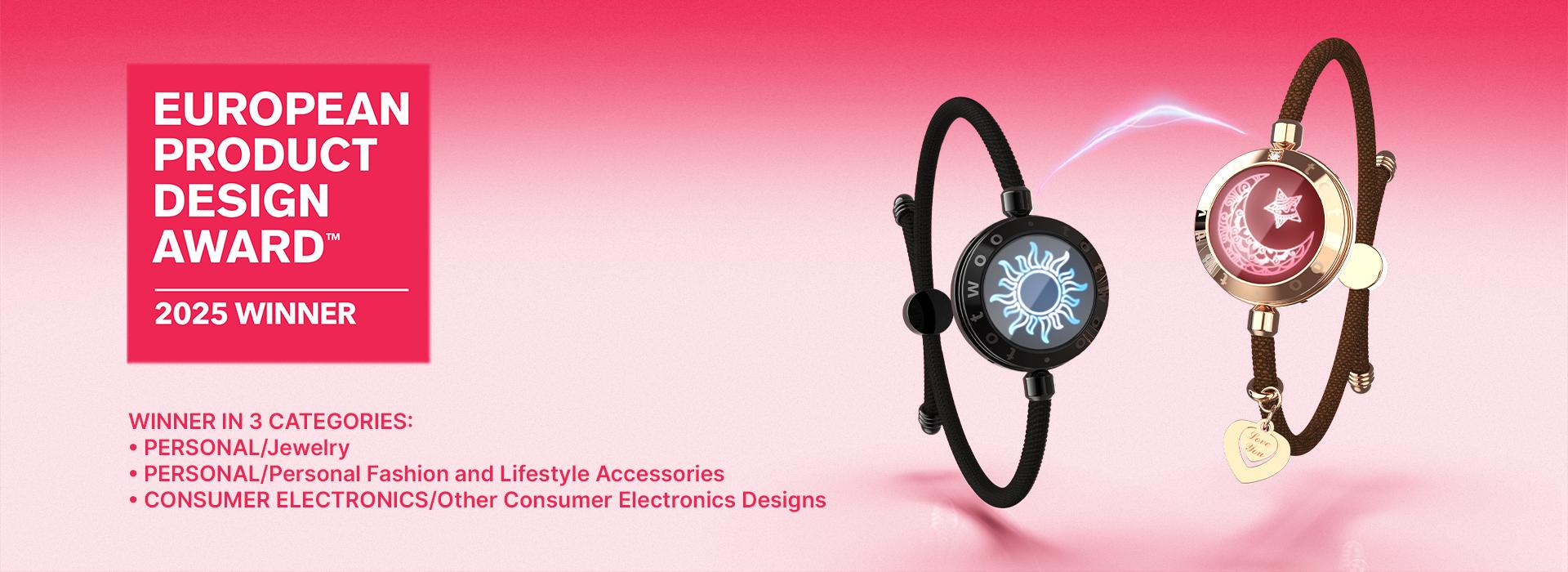 Totwoo Long Distance Touch Bracelets for Couples, Sun & Moon Design, Smart Love Connection, Best Gifts for Boyfriend, Girlfriend, Family & Friends, Relationship & Friendship Wearable Bracelets for Distance Love & Communication