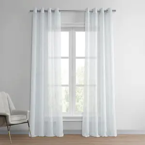 Half Price Drapes Grommet Textured Faux Linen Sheer Curtain