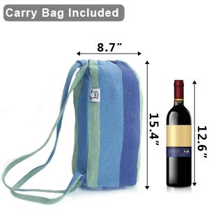 ONCLOUD Extra Long and Wide Double Hammock for Travel Camping Backyard, Porch, Outdoor or Indoor Use, Carrying Pouch Included (Blue/Green Stripes)