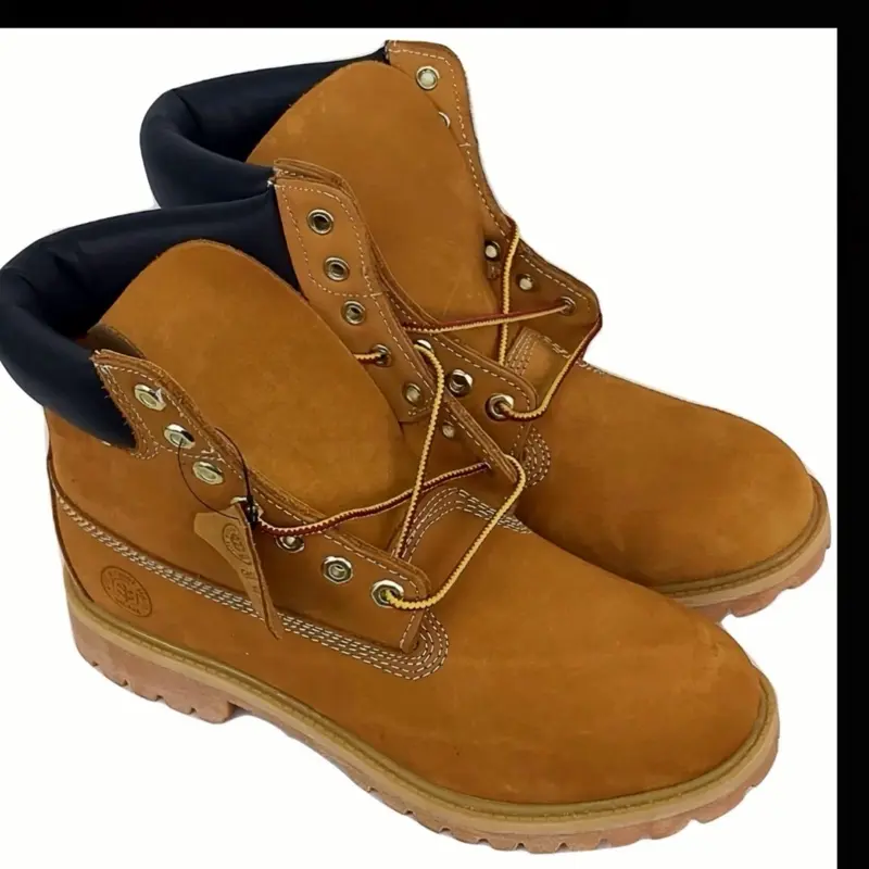 Jacata Men's Genuine Leather Wheat Steel Toe Construction Work Shoes - Closed Design, Padded Collar, Comfortable Fit, Durable Build, Injury Prevention Safety Footwear