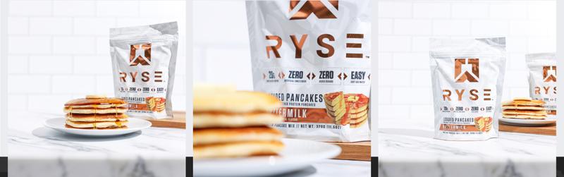 RYSE Loaded Protein Pancake & Waffle Mix - Naturally Sweetened Breakfast with 21g Protein, 3g MCTs & 2g Fiber - No Added Sugar - 6 Servings RYSE Loaded Protein Pancake & Waffle Mix - Naturally Sweetened Breakfast with 21g Protein, 3g MCTs & 2g Fiber - No Added Sugar - 6 Servings