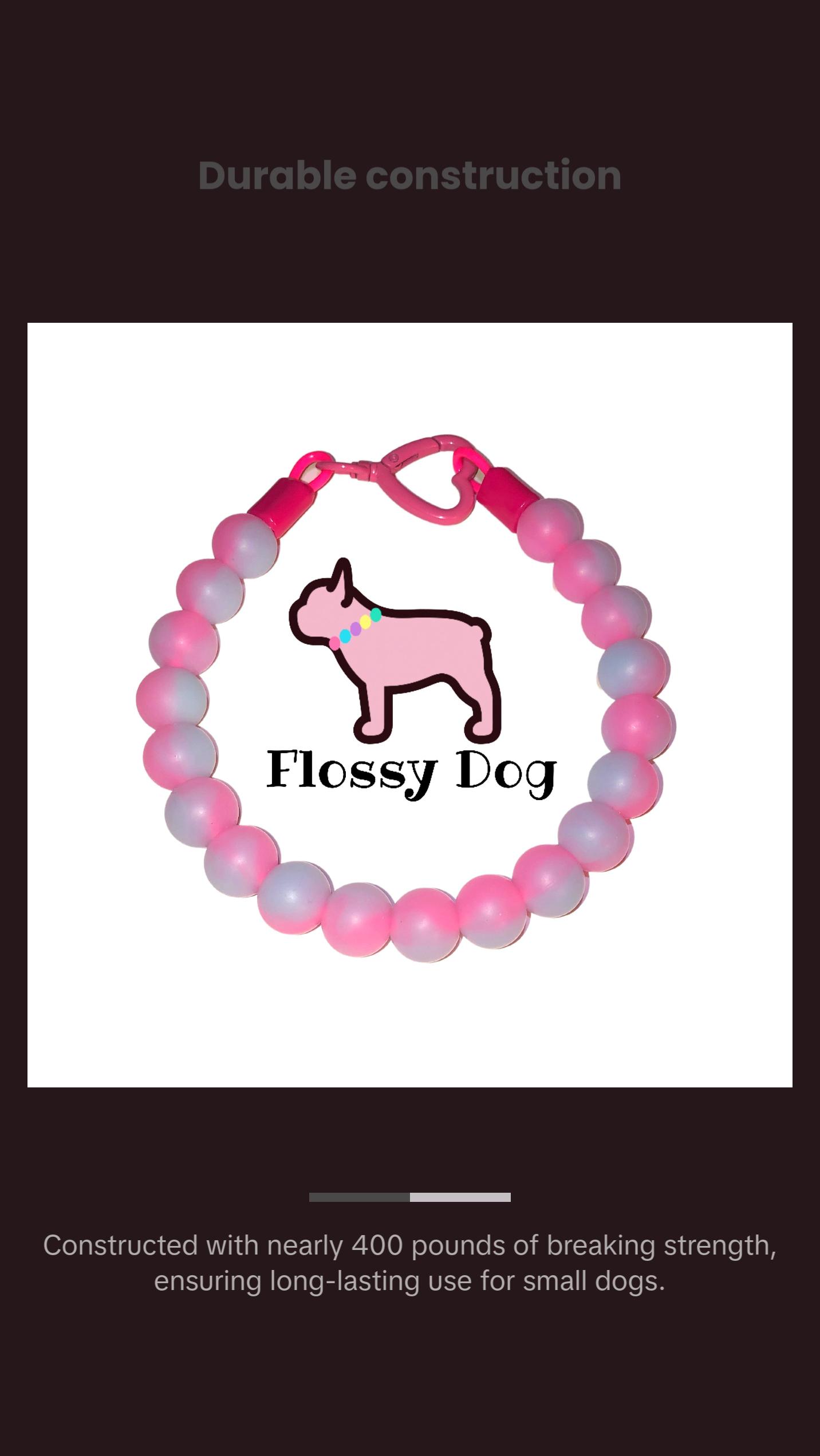 Cotton Candy Glow Beaded Dog Collar | Durable Dog Necklace | Luxury Jewelry For Small Dogs | Silicone | Baby Blue & Pink Glow in the Dark Cotton Candy Glow Beaded Dog Collar | Durable Dog Necklace | Luxury Jewelry For Small Dogs | Silicone | Baby Blue & Pink Glow in the Dark