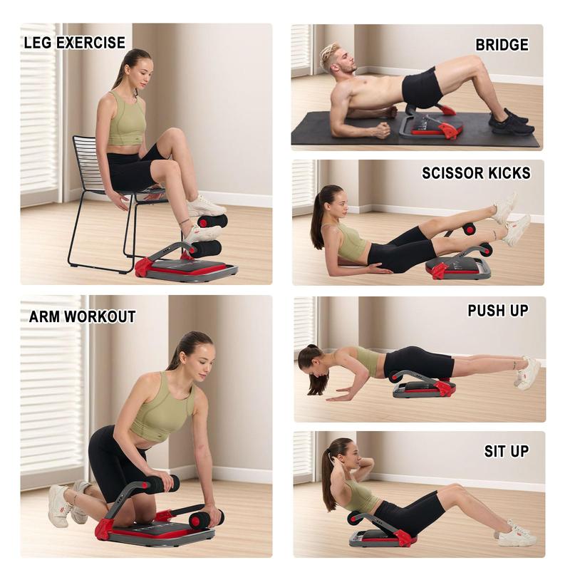 Ab Machine, Sit Up Exercise Equipment, Ab Workout Equipment with 3 Adjustable Resistance, Ab Trainer for Stomach Workout with 330 LBS Weight Capacity, Foldable Ab Crunch Machine for Home Gym