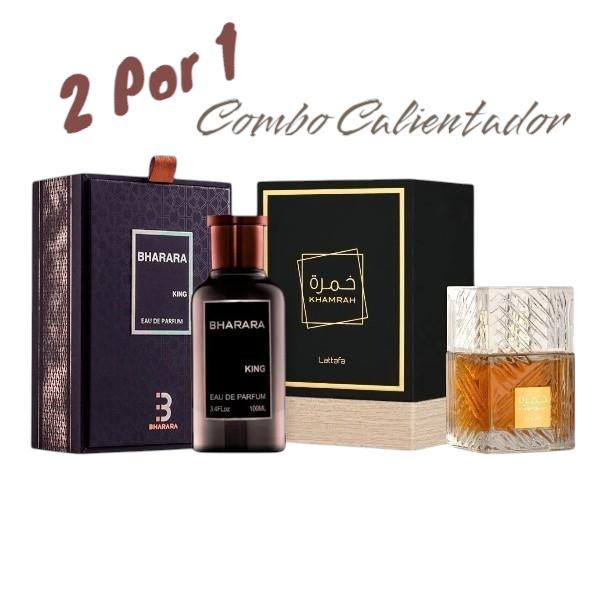 2 Por 1 Combo Calientador | Lattafa Khamrah | Bharara King | Eau De Parfum | 3.4 oz - 100 ml | Vanilla, Sweet & Warm Spicy Notes 2 Por 1 Combo Calientador | Lattafa Khamrah | Bharara King | Eau De Parfum | 3.4 oz - 100 ml | Vanilla, Sweet & Warm Spicy Notes