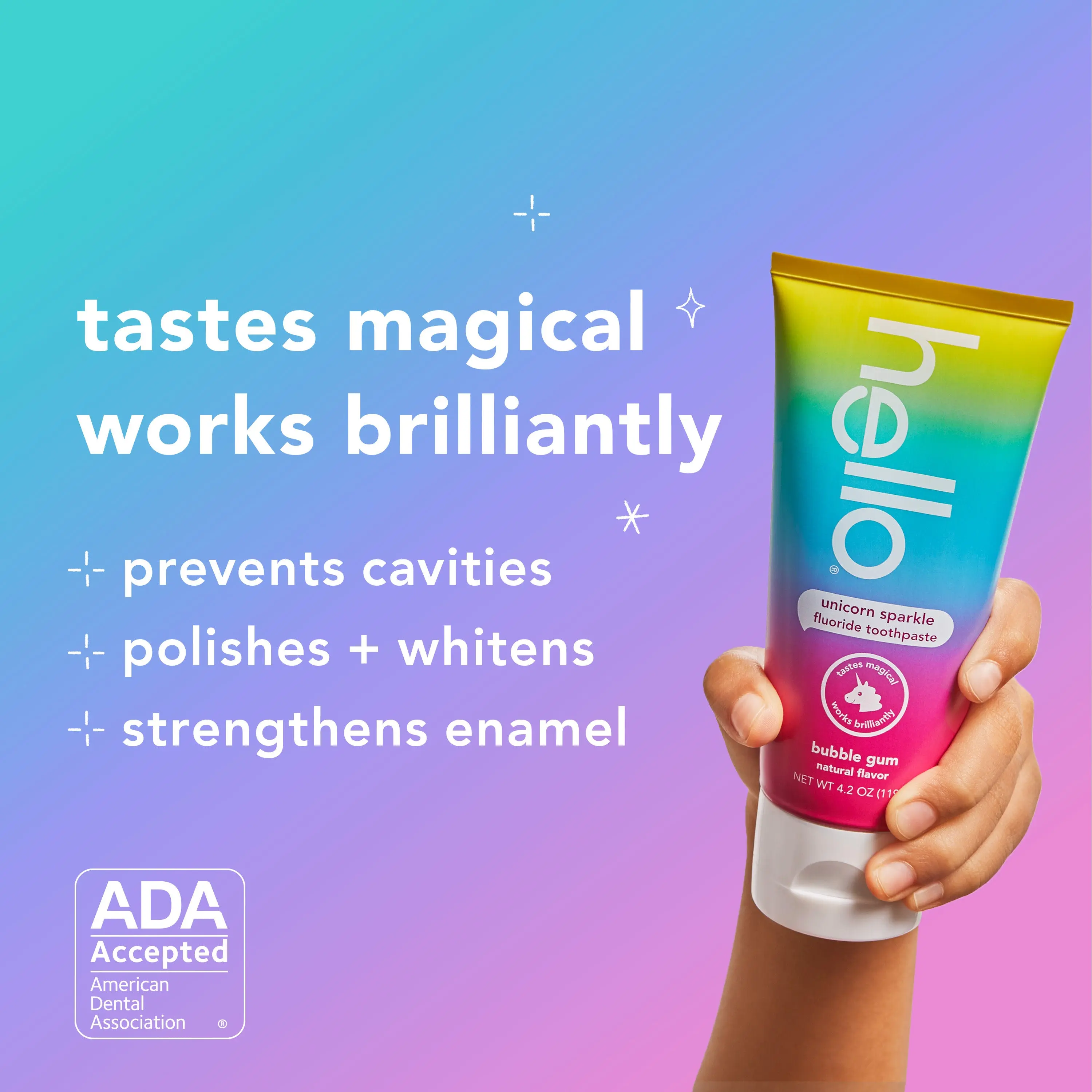 Hello Family Toothpaste Duo - Adult Antiplaque Whitening & Kids Fluoride-Free Unicorn Sparkle - Perfect for All Ages Oral