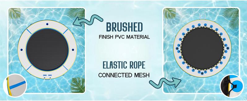 AMERLIFE 8FT/10FT/12FT Hexagon/Circle/Triangle Inflatable Water Hammock for Adults, Floating Raft Dock Platform with Mesh, Heavy Duty Water Float Dock for Lake, Beach, Summer Party