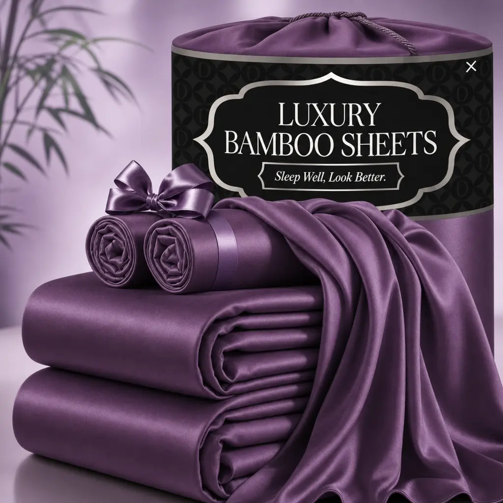 MUXHOMO 6-Pc Extra Deep Pocket Bamboo Sheets Set - Breathable, Cooling, Hotel Luxury, Soft, Wrinkle-Free Fitted Sheets & Pillowcases for Full/Queen/King Mattresses, Back to School, Home Decor, Bed Set