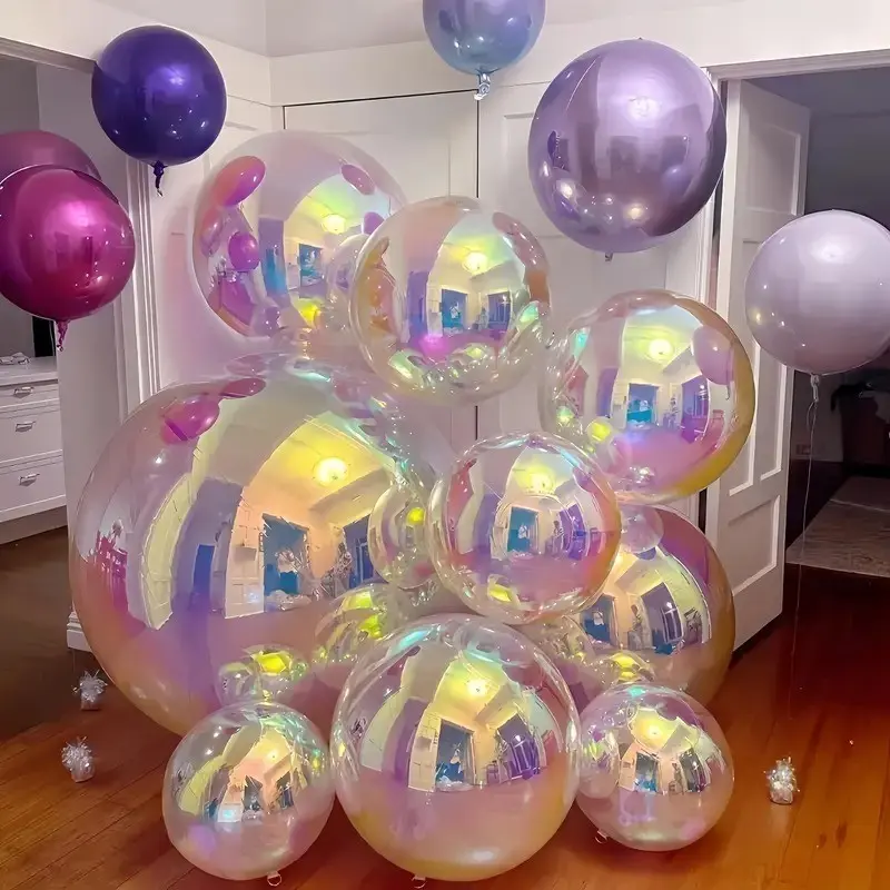 13pcs Colorful Transparent Aluminum Foil Balloon Set, Party Mall Ceiling Decoration, Birthday Wedding Banquet Decorations, Party Balloons Decorations, Balloon Garland, Balloon Arch Decoration, Mylar Balloon