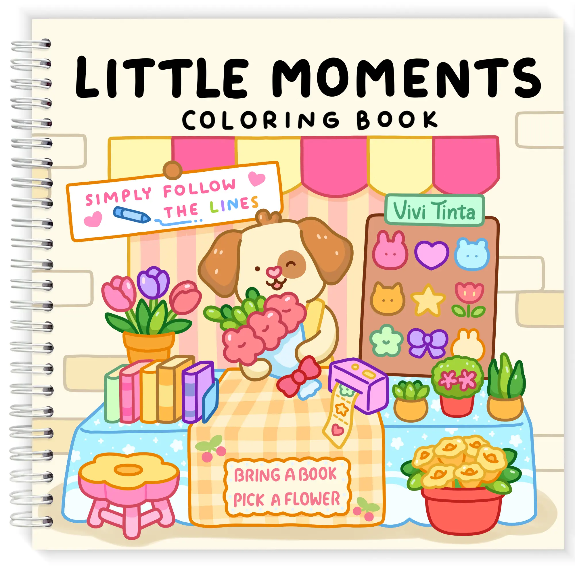 VIVI TINTA Line-By-Line Color Adult Coloring Book - Office Art Supplies with Vibrant Outlines, Adorable Scenes, Relax Functionality, Holiday Gift for Teens, Gifts Adults for Calm Days, Relaxation, Friends