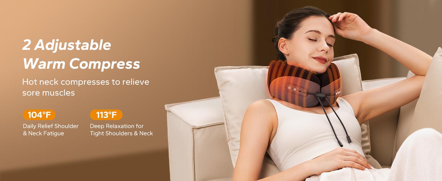 MERACH Neck Massage Pillow with Heat - Ergonomic Travel Neck Cushion Vibration Massager for Deep Relaxation and Comfort Therapy Device SpringStatements