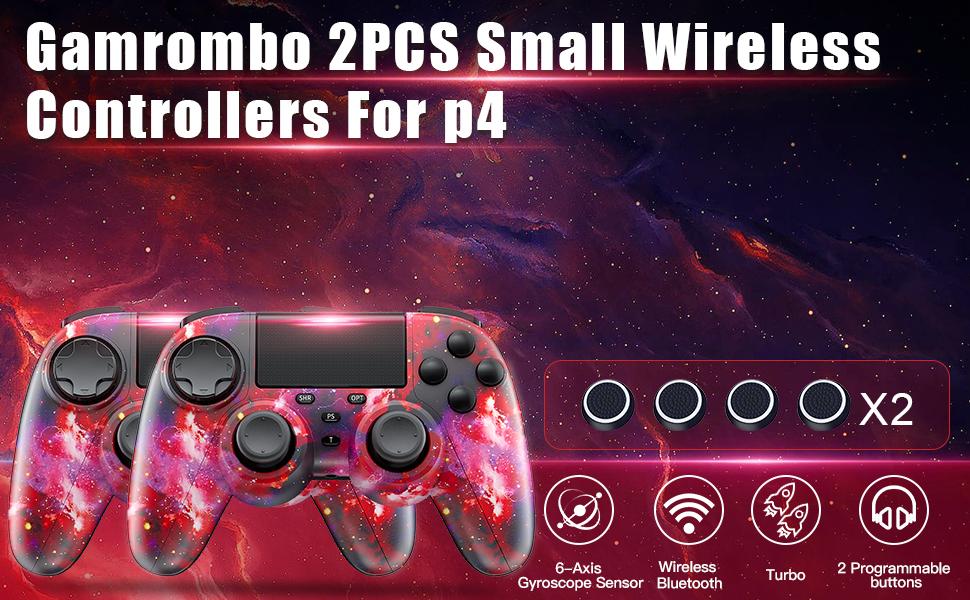 Wireless Controller for PS4 – Turbo, Dual Vibration, 6-Axis Motion Sensor, Touch Pad, Compatible with PS4/Slim/Pro/PC
