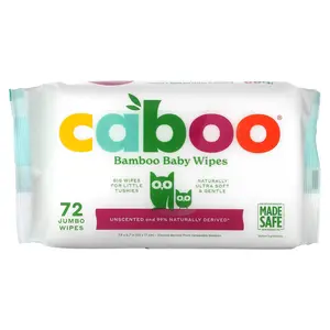 Caboo Bamboo Baby Wipes, Unscented , 72 Jumbo Wipes Caboo Bamboo Baby Wipes, Unscented , 72 Jumbo Wipes