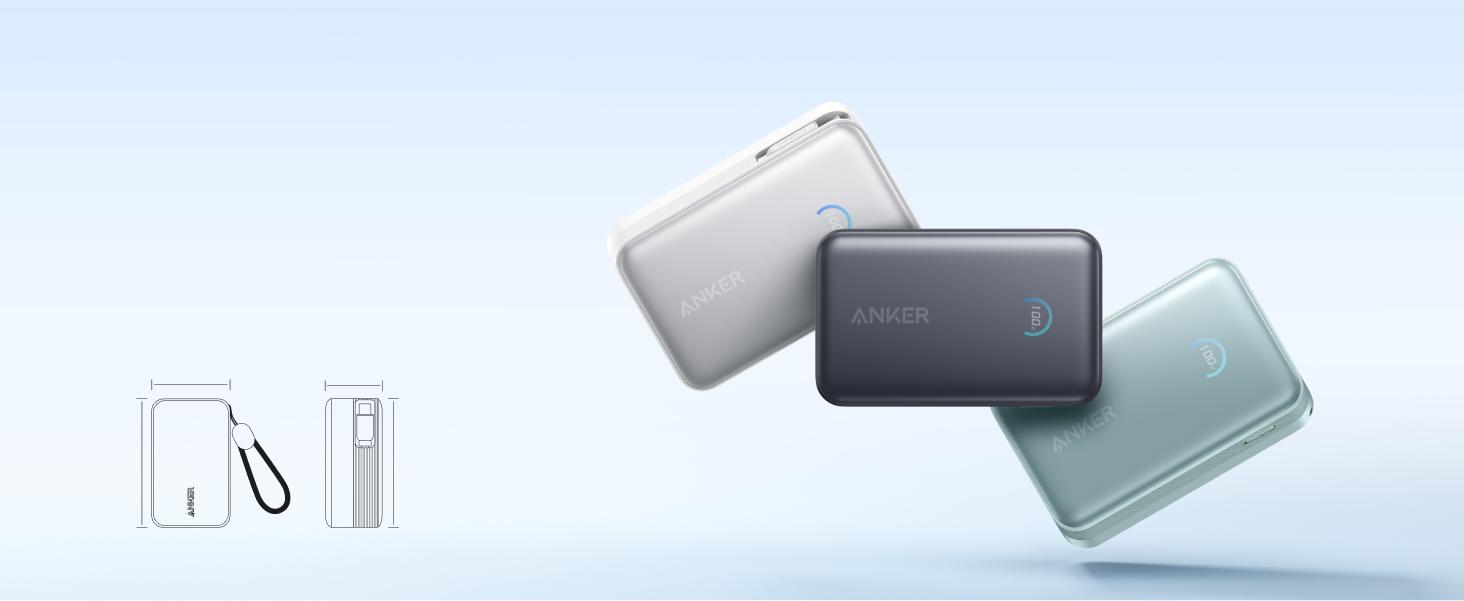 [Live Only]Anker Nano Power Bank, 10,000mAh Portable Charger with 2.3 ft Anker InstaCord Retractable Cable, 45W Max Compact Battery Pack, Smart Display, For iPhone 16 Series, iPad, Galaxy, Pixel, and More
