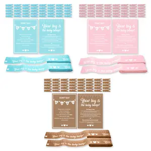 Party Hearty Funny Baby Shower Games, Set of 2: How Big is The Baby Bump & Don't Say Baby, Blue, Pink, Kraft & Gold