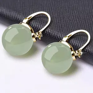 1 pair of earrings temperament Personalized Jade Earrings Earrings Anti-Allergy Buckle,Birthday gift, Valentine's Day gift