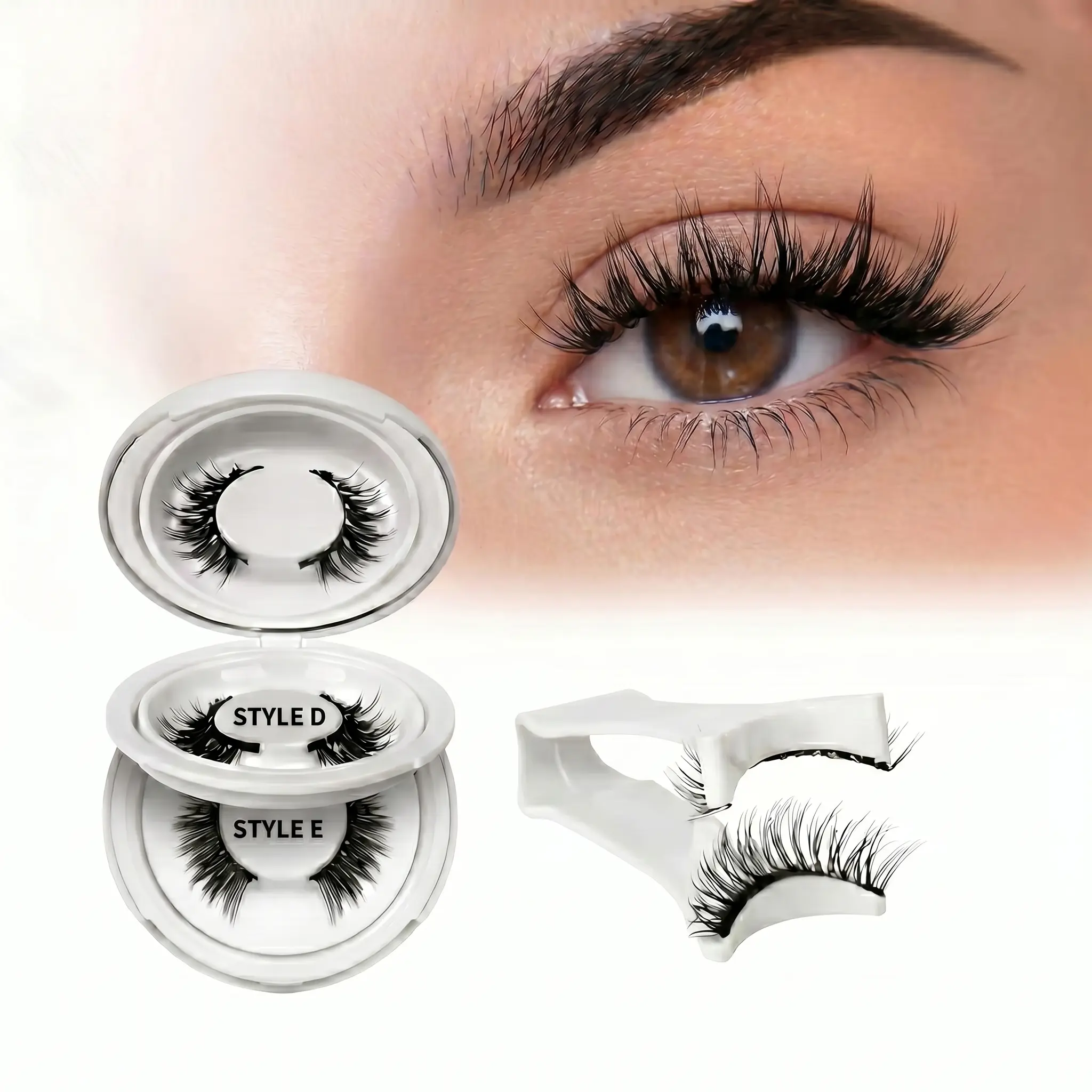 2-Pair Lightweight Magnetic Cosmetic Eyelash Kit, Natural Reusable Lash Clusters with Applicator, No Glue Needed, Easy Wear & Remove Travel Beauty Set, Lash Extension, Eyelash Extensions, Natural Makeup Look