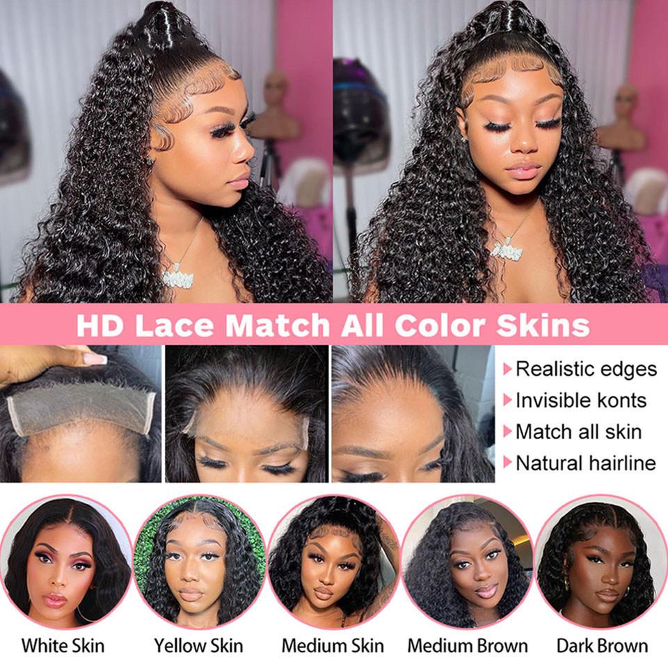 Bling Hair Water Wave 13x6 HD Lace Frontal Wig 30 32 Inch Transparent Lace Wig 13x4 13x6  Deep Wave Lace Frontal Human Hair Wigs For Women
