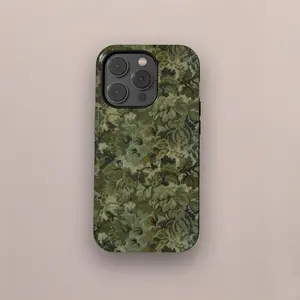 Retro Green Flowers Aesthetic Phone Cover for iPhone 17 16 15 14 13 12 11