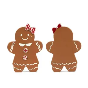 Chunky wood GIRL GINGERBREAD Christmas Decor