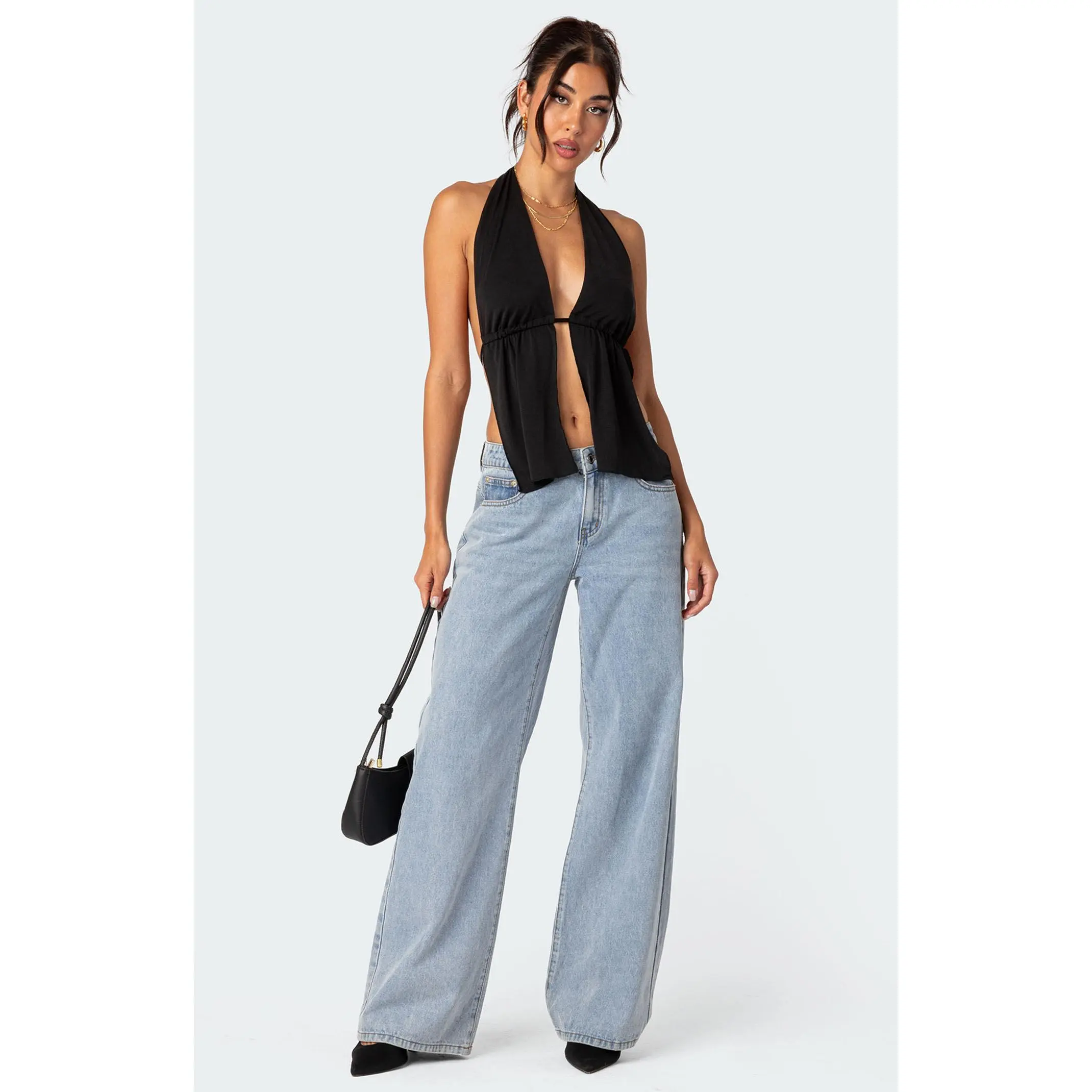 Edikted Women's Split Front Top Halter Top