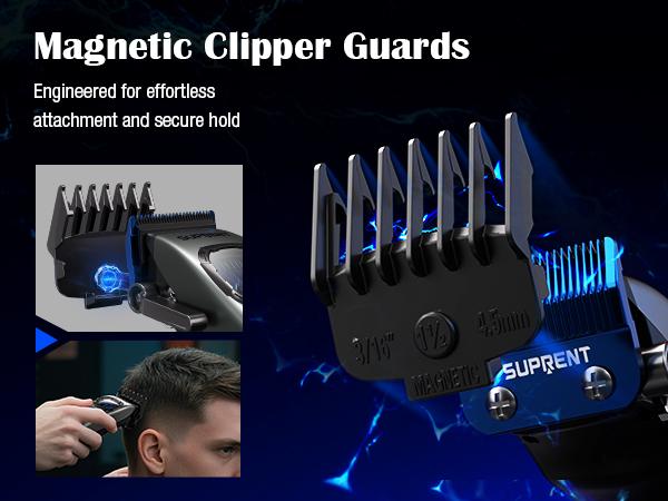 Suprent Barber Clipper-10000 RPM Motor Thermally Stable Ceramic Blade- Cordless Hair Trimmer Set for Barbers with Charging Base - Premium Hair Clipper Kit - Gift for Men