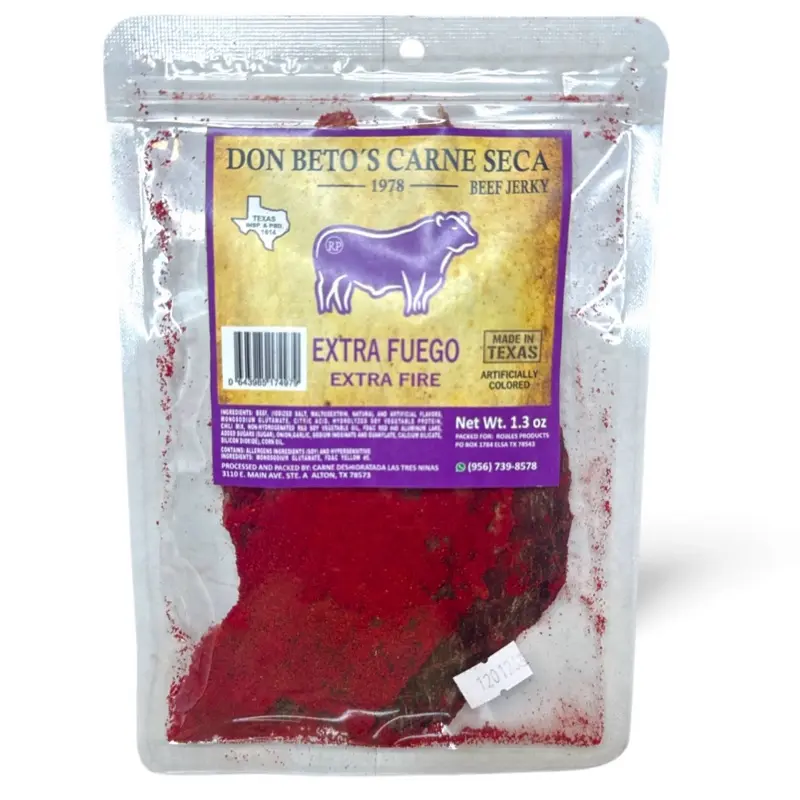 Don Beto’s Extra Spicy Beef Jerky 1.3 oz. Don Beto’s Extra Spicy Beef Jerky 1.3 oz.