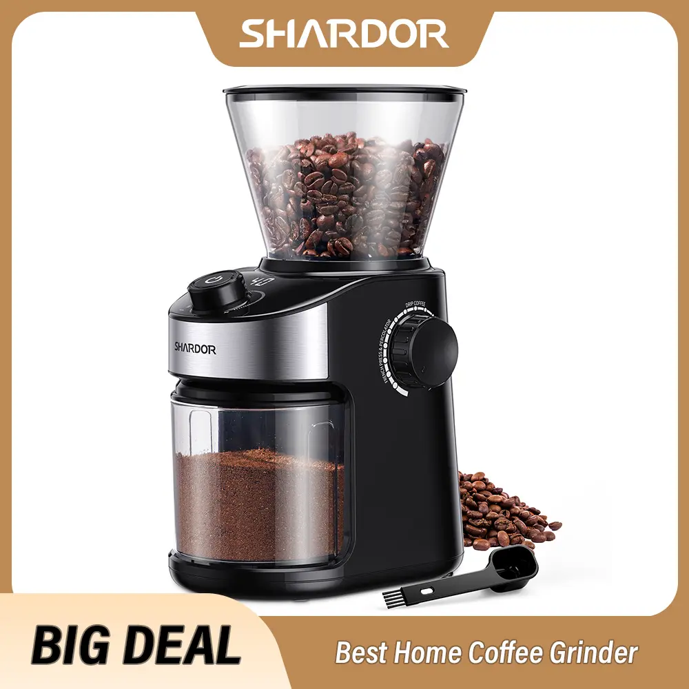SHARDOR Burr Coffee Grinder 3.0, 32 Grind Settings for Espresso, Pour Over, Drip, and French Press, Adjustable Timer, Easy-Clean Chamber for Home Brewing,home essentials tiktokshopbacktoschool
