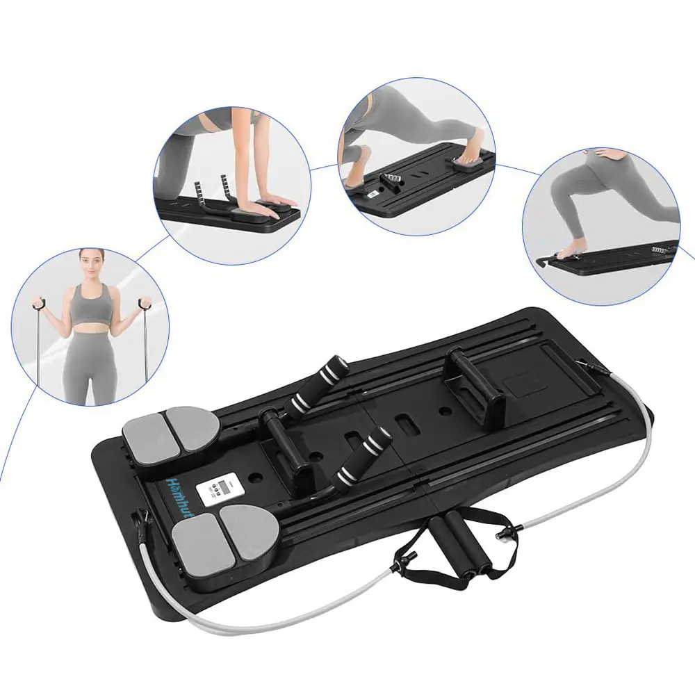 Four Function Fold Up All In One Balance Exercise Board, High Standard Smooth PVC Multi Purpose Home Workout Tool, Light Slim Carry Indoor Daily Fitness Gear For Adults